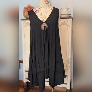 Black Midi‎  Sleeveless Women's   dress-003